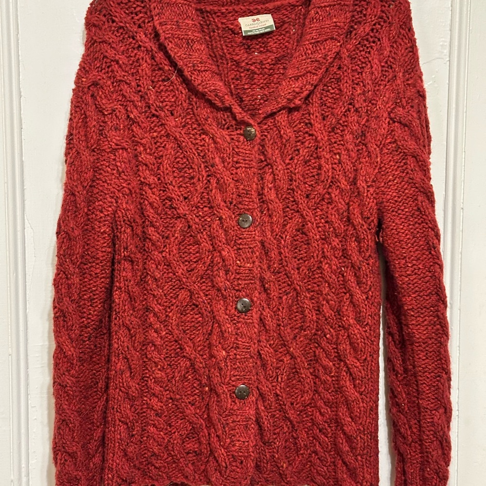 Carraig Donn Wool Knit Button Up Sweater